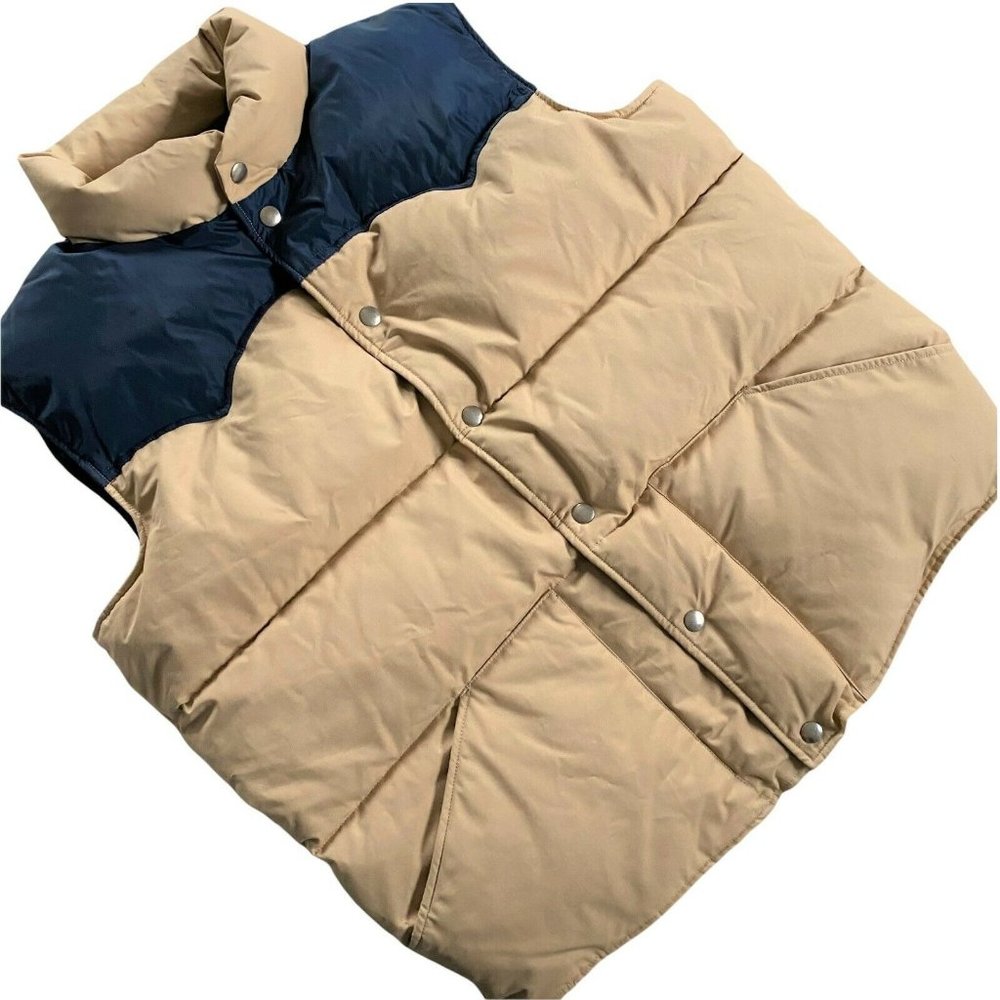 The Great Plains Duck Down Vintage Puffer Vest Men's Large Western William Barry